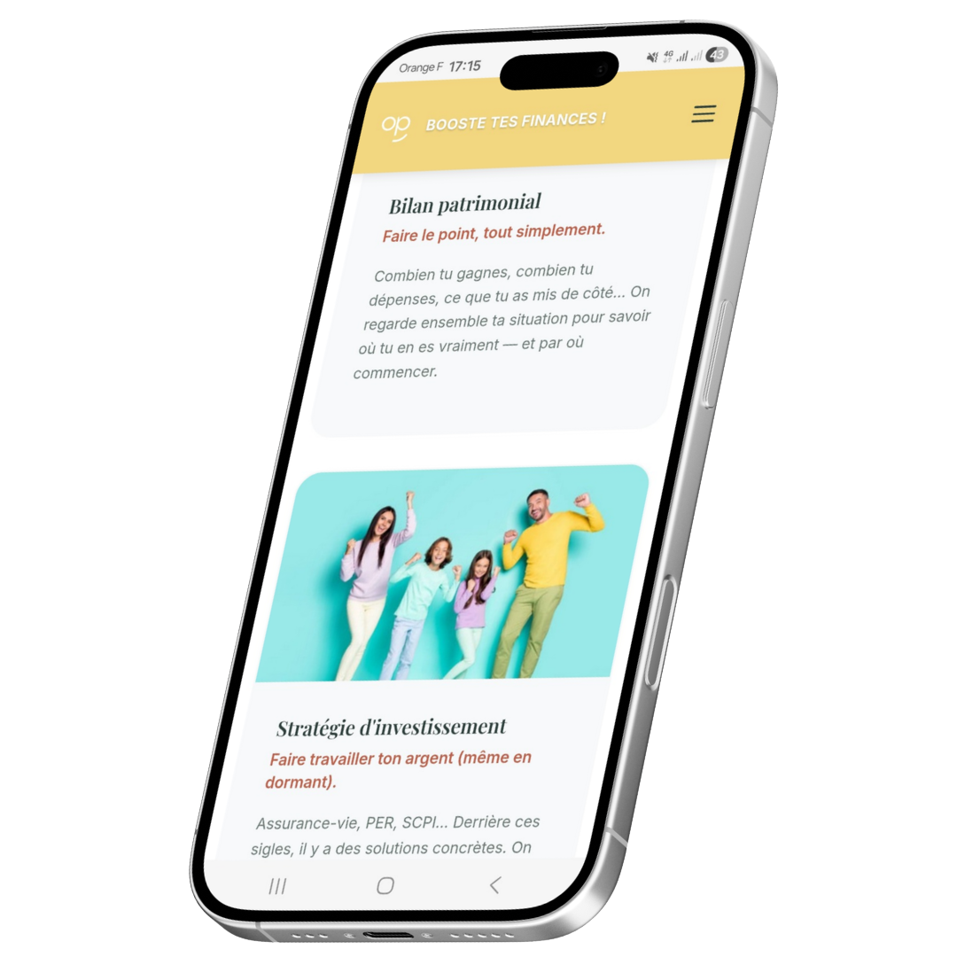 Application OP! sur smartphone